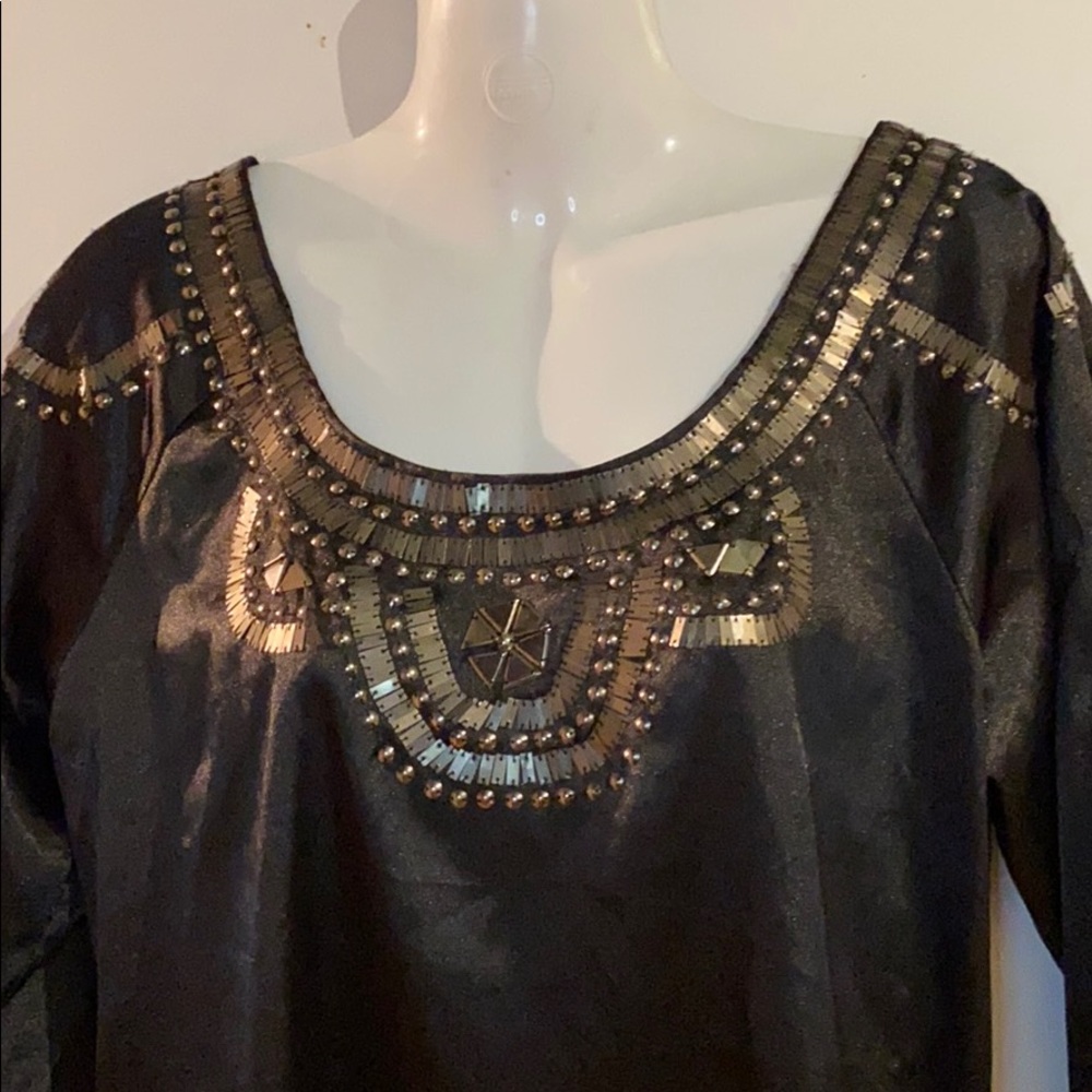 Le Chateau Satin Black Blouse!!!